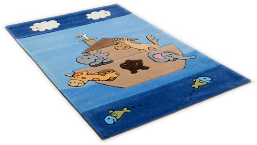 THEKO, Kinderteppich, »Animals on Tour«, THEKO, rechteckig, Höhe 14 mm, handgetuftet, THEKO Kinderteppich »Animals on Tour«, rechteckig, 14 mm Höhe, Kurzflor, handgearbeiteter Reliefschnitt (Carving), Motiv Tiere