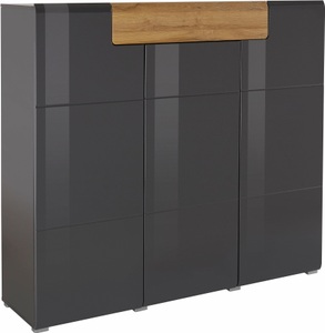 SERIE TOLEDO, Highboard »Serie Toledo«, Breite 148cm, INOSIGN Highboard »Toledo,Breite 147,5 cm,trendige Hochkommode mit 3 Türen 1SK«, Hochschrank mit viel Stauraum, stylische Hochglanzfronten