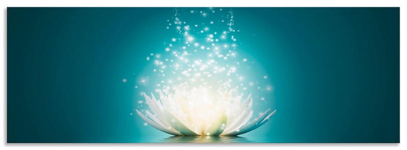 Artland, Artland Küchenrückwand »Magie der Lotus-Blume«, Artland Küchenrückwand »Magie der Lotus-Blume«, (1 tlg.), Alu Spritzschutz mit Klebeband, einfache Montage