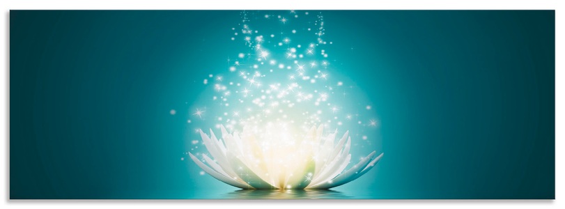 Artland, Artland Küchenrückwand »Magie der Lotus-Blume«, Artland Küchenrückwand »Magie der Lotus-Blume«, (1 tlg.), Alu Spritzschutz mit Klebeband, einfache Montage