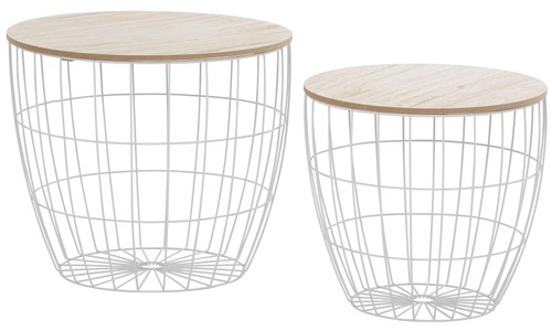 undefined, Beistelltisch weiß, aus Metall und Holz, 2er Set, my Flair Beistelltisch, (Set, 2 St.), mit abnehmbarer Tischplatte