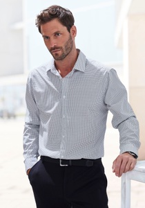 H.I.S Langarmhemd »Regular fit«, mit Haifischkragen und allover Print aus reiner Baumwolle
