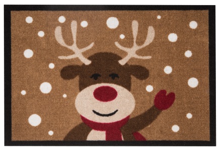 Hanse Home, Fussmatte, »Reindeer«, Hanse Home, rechteckig, Höhe 7 mm, maschinell getuftet, HANSE Home Fussmatte »Reindeer, Türmatte«, rechteckig, 7 mm Höhe, In- & Outdoor, Rutschfest, Rentier-Motiv, Waschbar, Wetterfest, Flur