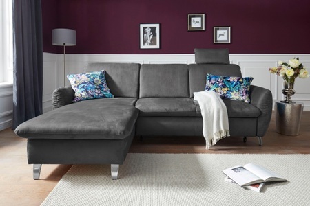 SIT&MORE, sit&more Ecksofa, sit&more Ecksofa »Daytona L-Form«, mit Federkern, einer Kopfstütze und wahlweise mit Bettfunktion