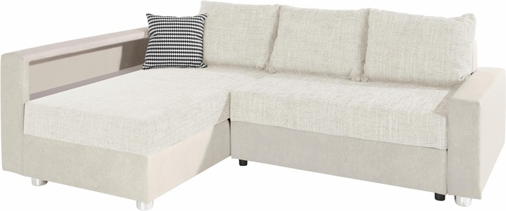 COLLECTION AB, COLLECTION AB Ecksofa, inklusive Bettfunktion, Bettkasten und Federkern, wahlweise mit RGB-LED-Beleuchtung und USB-Port, Inklusive seitlichem Regalboden, Ottomane links oder rechts montierbar, COLLECTION AB Ecksofa »Relax L-Form«, inklusive Bettfunktion, Federkern, wahlweise mit RGB-LED-Beleuchtung