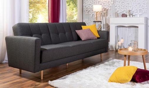 MAX WINZER, Max Winzer® 3-Sitzer »Jesper«, Max Winzer® 3-Sitzer »Jesper Kippcouch mit komfortablem Federkern, klassisch und modern«, Schlafsofa mit Knopfheftung im Rücken, inklusive Bettkasten