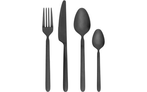 Blomus, STELLA Besteckgarnitur black, BLOMUS Besteck-Set »Stella 16 Stück«, (16 tlg.)