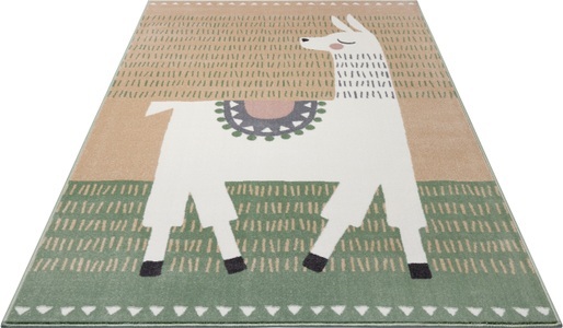 Hanse Home, HANSE Home Teppich »Alpaca Dolly«, rechteckig, 9 mm Höhe, Weicher Flor, Farbenfrohes Design, Kinderzimmer, Spielunterlage, Tiere, strapazierfähig, pflegeleicht, HANSE Home Teppich »Alpaca Dolly«, rechteckig, 9 mm Höhe, Farbenfrohes Design, Spielunterlage, Tiere