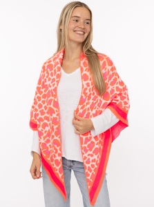 Zwillingsherz, Zwillingsherz Dreieckstuch ""Leo-Rand"" Leopardmuster, Strick, wärmend
