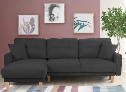Home affaire Ecksofa »Triplo«, wahlweise mit Bettfunktion und Bettkasten, Zierkissen