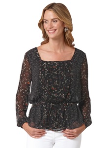 AMBRIA, Ambria Druckbluse in sommerleichter Chiffon-Qualität, 