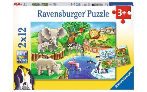 Ravensburger, Puzzle Tiere im Zoo, Ravensburger Puzzle Tiere im Zoo 2 x 12 Teile (1 Stk)