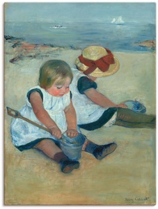 Artland, Artland Wandbild »Spielende Kinder am Strand. 1884«, Bilder von Kindern, (1 St.), in vielen Grössen & Produktarten - Alubild / Outdoorbild für den Aussenbereich, Leinwandbild, Poster, Wandaufkleber / Wandtattoo auch für Badezimmer geeignet, Artland Wandbild »Spielende Kinder am Strand. 1884«, Bilder von Kindern, (1 St.), als Alubild, Leinwandbild, Wandaufkleber oder Poster in versch. Grössen