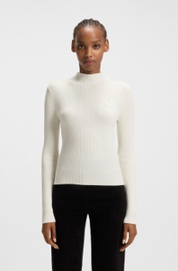 HUGO Blue Stehkragenpullover »Sarmie«, mit Label-Stitching