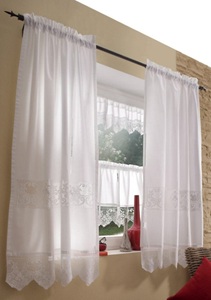 HOSSNER - ART OF HOME DECO, Gardine, »Dachstein«, HOSSNER - ART OF HOME DECO, Stangendurchzug 2 Stück, HOSSNER - ART OF HOME DECO Gardine »Dachstein«, (2 St.), HxB: 150x90