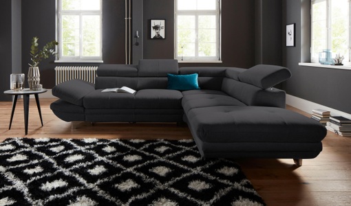 COTTA Ecksofa, inklusive Kopf- und Armteilverstellung, wahlweise mit Bettfunktion