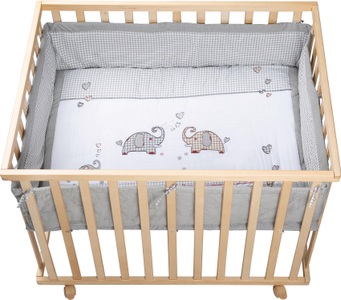 Roba, roba Laufgitter 75 x 100 cm natur Jumbotwins - Gr.100x75 cm, roba® Laufgitter »Jumbotwins grau, 100x75 cm« bis 15 kg mit Stoffeinlage und Nestchen