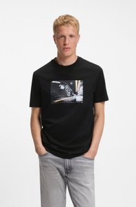 Boss Orange, BOSS ORANGE T-Shirt "Te Motors" Fotodruck, reine Baumwolle, Regular Fit