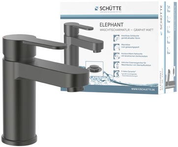SCHÜTTE, SCHÜTTE Waschtisch-Einhebelmischer »ELEPHANT«, Badarmatur mit Ablaufgarnitur und Abflussstopfen, Schütte Waschtischarmatur »ELEPHANT«, inkl. Exzenter, Marken-Mischdüse, leichte Montage