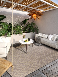 Villeroy & Boch Outdoorteppich »Georgette«, rechteckig, 4 mm Höhe, In-& Outdoor, Flachgewebe, wetterfest, Terrasse, Balkon, modern, Trend