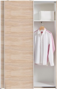 loftscape, home24 Garderobenschrank Hamersley, Schlafkontor Schwebetürenschrank »Heimo/Fast Schrank Kleiderschrank Garderobe«, geringe Tiefe, ausziehbarer Kleiderstange, Garderobenschrank, 6 Böden