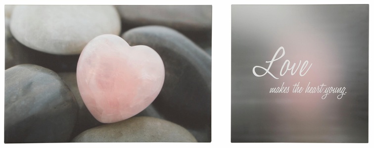 HOME AFFAIRE, Home affaire Leinwandbild »Love makes the heart young«, Masse (B/H): 150/60 cm, 