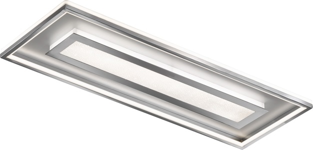 FISCHER & HONSEL, LED-Deckenleuchte Bug rechteckig 120x40 cm, chrom, XXXLutz LED-DECKENLEUCHTE 110/40/8 cm , 20646 Bug , Alufarben, Chromfarben , Metall , 40x8 cm , getrennt schaltbar , 003151064006