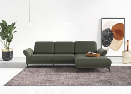 INOSIGN Ecksofa »Coco«, wahlweise mit Sitztiefen, Armteil- und Kopfteilverstellungim Cord, mit Füssen 15 cm hoch
