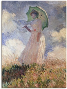 Artland, Artland Wandbild »Frau mit Sonnenschirm, Suzanne Hoschedé«, Artland Wandbild »Frau mit Sonnenschirm, Suzanne Hoschedé«, Frau, (1 St.), als Leinwandbild, Poster in verschied. Grössen