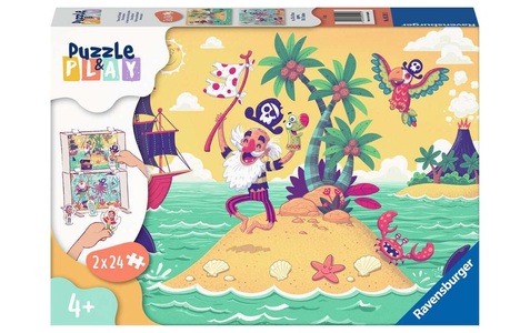 RAVENSBURGER SPIELEVERLAG, Ravensburger Kinderpuzzle Puzzle&Play -Puzzle für Kinder ab 4 Jahre, Puzzle PUZZLE&PLAY - PIRATEN 1 2x24-teilig