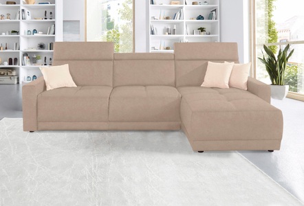 DOMO collection, DOMO collection Ecksofa, DOMO collection Ecksofa »Ava L-Form«, mit Recamiere, Federkern wahlweise mit Kopfteilverstellungen