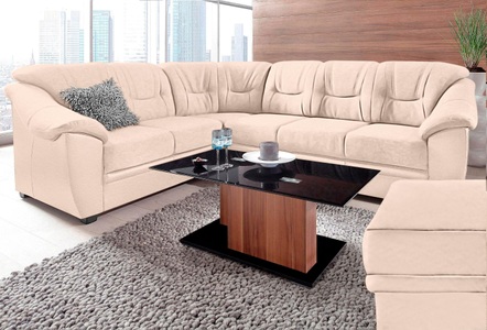 SIT&MORE, sit&more Ecksofa, sit&more Ecksofa »Savona L-Form«, wahlweise mit Bettfunktion, inklusive Federkern, frei im Raum stellbar