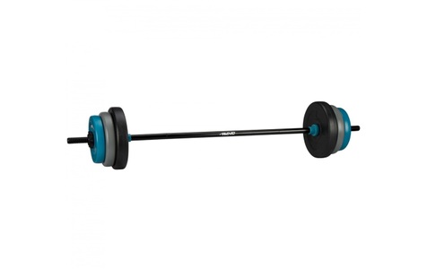 Avento, Avento Verstellbares Hantelset 20 kg Schwarz, Blau und Grau, Langhantel »AVENTO 20 kg« 20 kg