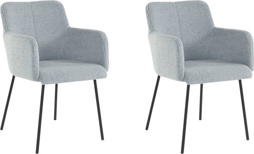 INOSIGN, INOSIGN Armlehnstuhl »Teja«, 2 St., Luxus-Microfaser Teddyoptik, im 2er Set, mit schwarzen Metallbeinen, in verschiedenen Bezugsqualitäten und Farbvarianten erhältlich, Sitzhöhe 48 cm, 