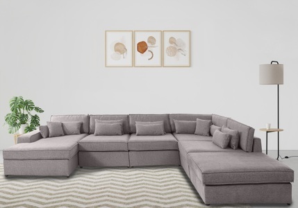 RAUM.ID, RAUM.ID Wohnlandschaft »Enid«, 6 Teile, bestehend aus Modulen, in vielen Bezügen, auch in Breitcord, RAUM.ID Wohnlandschaft »Enid U-Form«, 6 Teile, bestehend aus Modulen, in vielen Bezügen, auch in Breitcord
