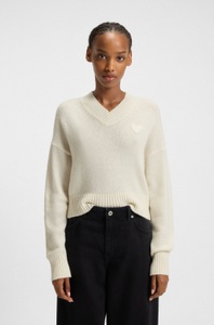 HUGO Blue Strickpullover »Scutie«, Relaxed Fit, in Cropped-Länge