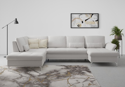 INOSIGN, INOSIGN Wohnlandschaft »Palm Beach«, Federkern, mit Sitztiefenverstellung, wahlweise mit Bettfunktion, Bettkasten und Armteilverstellung, INOSIGN Wohnlandschaft »Palm Beach U-Form«, Federkern, mit Sitztiefenverstellung, wahlweise mit Bettfunktion