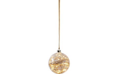 Best Season, LED-Dekokugel Glow klar, Rattan Ø 15 cm, Star Trading Glow Glaskugel Dekoration 16 cm