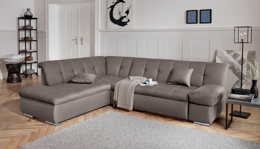 DOMO collection, DOMO collection Ecksofa, DOMO collection Ecksofa »Mona L-Form bequem und komfortabel, Breite 271cm, L-Form« wahlweise mit Bett- und Armlehnfunktion