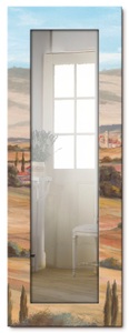 Artland, Artland Wandspiegel »Toskanisches Tal I«, Artland Dekospiegel »Toskanisches Tal I«, gerahmter Ganzkörperspiegel, Wanspiegel mit Motivrahmen, Landhaus