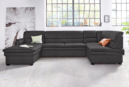 RAUM.ID, RAUM.ID Wohnlandschaft, sit&more Wohnlandschaft »Pisa U-Form«, mit Federkern, wahlweise mit Bettfunktion