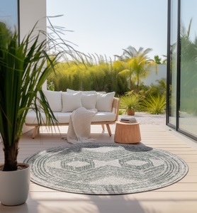 ELLE DECORATION, ELLE DECORATION Teppich »Merge, In- und Outdoor«, rund, Flachgewebe, In-& Outdoor, Modern, Wendeteppich, Balkon, Wohnzimmer, ELLE DECORATION Teppich »Merge Wendeteppich«, rund, 5 mm Höhe, Flachgewebe, In-& Outdoor, Modern, beidseitig, Balkon, Wohnzimmer