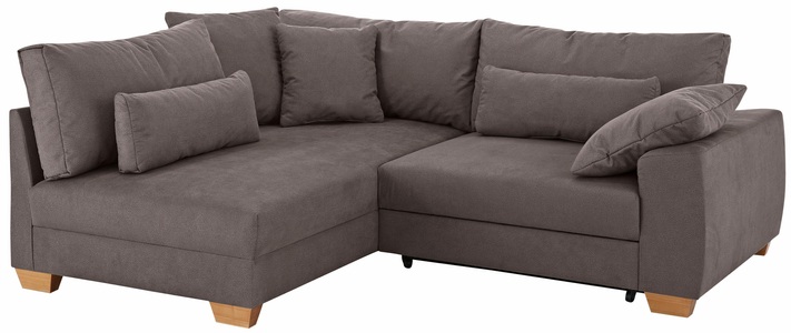 HOME AFFAIRE, Home affaire Ecksofa »Helena«, wahlweise mit Bettfunktion, Federkern, lose Kissen versch. Grösse, Home affaire Ecksofa, wahlweise mit Bettfunktion, verschiedene Bezugsarten