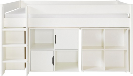 Home affaire Hochbett »Robin«, (4-tlg.), ein Schreibtisch, 2 Kommoden, massive Kiefer