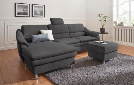 SIT&MORE, sit&more Ecksofa, sit&more Ecksofa »Cardoso L-Form« mit Federkern, wahlweise mit Bettfunktion