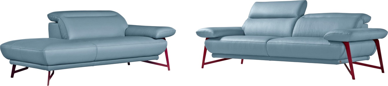 Egoitaliano, Egoitaliano Polstergarnitur »Anais«, Set: bestehend aus Sofa und Ottomane, inkl. Kopfteilverstellung, Egoitaliano Polstergarnitur »Anais, Design mit hohem Sitzkomfort für mehr Bequemlichkeit«, Set: bestehend aus Sofa und Ottomane, inkl. Kopfteilverstellung