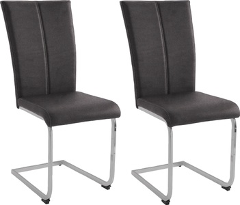 HOME AFFAIRE, Home affaire Freischwinger »Nils«, (Set), 2 St., Microfaser, Stuhl belastbar bis 120 Kg, Gestell aus Metall im Chrom-Look oder schwarz, Home affaire Freischwinger »Nils«, (Set), 2 St., Microfaser VINTAGE, Stuhl belastbar bis 120 Kg, Gestell Metall im Chrom-Look oder Schwarz