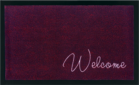 Hanse Home, Hanse Home - Fussmatte - 45 x 75 cm - Violett, Home affaire Fussmatte »Welcome«, rechteckig, 5 mm Höhe, waschbar, Robust, Pflegeleicht, Rutschfest, mit Spruch
