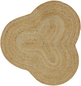 carpetfine, carpetfine Sisalteppich »Juteteppich Alia«, rechteckig, natürliches Pflanzenmaterial von Hand gewebt, Boho Style, carpetfine Teppich »Alia Juteteppich«, wolkenförmig, 10 mm Höhe, handgewebt aus Jute, Naturteppich, Sonderform blau, Boho Style, uni