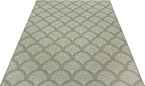 White Label, White Label - Teppich In-& Outdoor - 80 x 150 cm; - Grün Creme, Home affaire Teppich »Maren«, rechteckig, 3 mm Höhe, In- und Outdoor-Teppich, Strapazierfähig und pflegeleicht, Flachgewebe